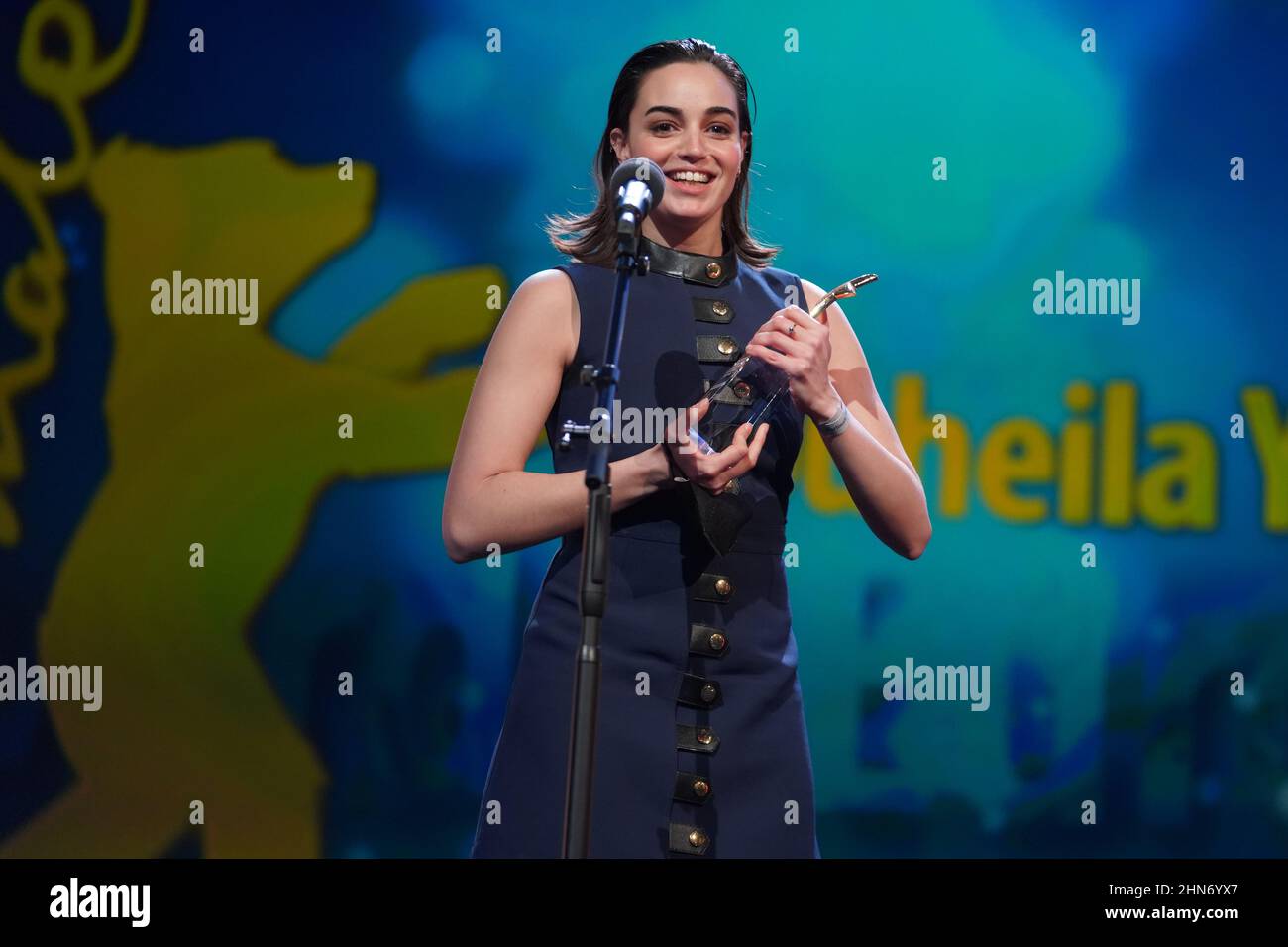 Berlin, Germany. 14th Feb, 2022. Swiss actress Souheila Yacoub is one of the Shooting Stars 2022. The 72nd International Film Festival will be held in Berlin from Feb. 10-20, 2022. Credit: Joerg Carstensen/dpa/Alamy Live News Stock Photo