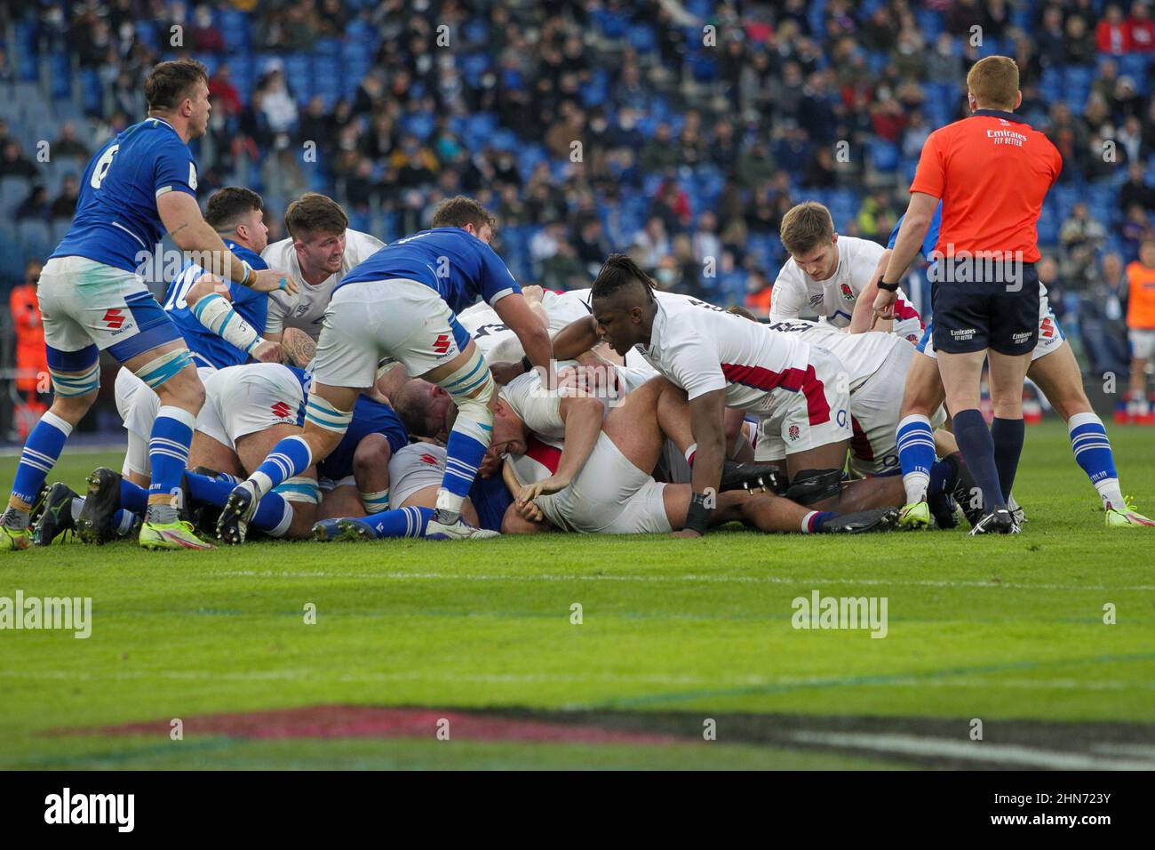 Olimpico stadium, Rome, Italy, February 13, 2022, scrum England  during  2022 Six Nations - Italy vs England - Rugby Six Nations match Stock Photo