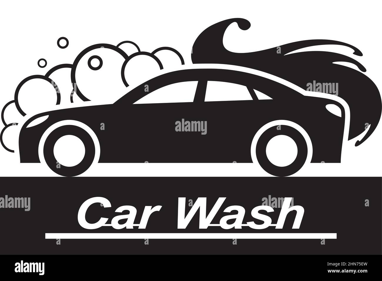 Car wash advertising – vector illustration Stock Vector