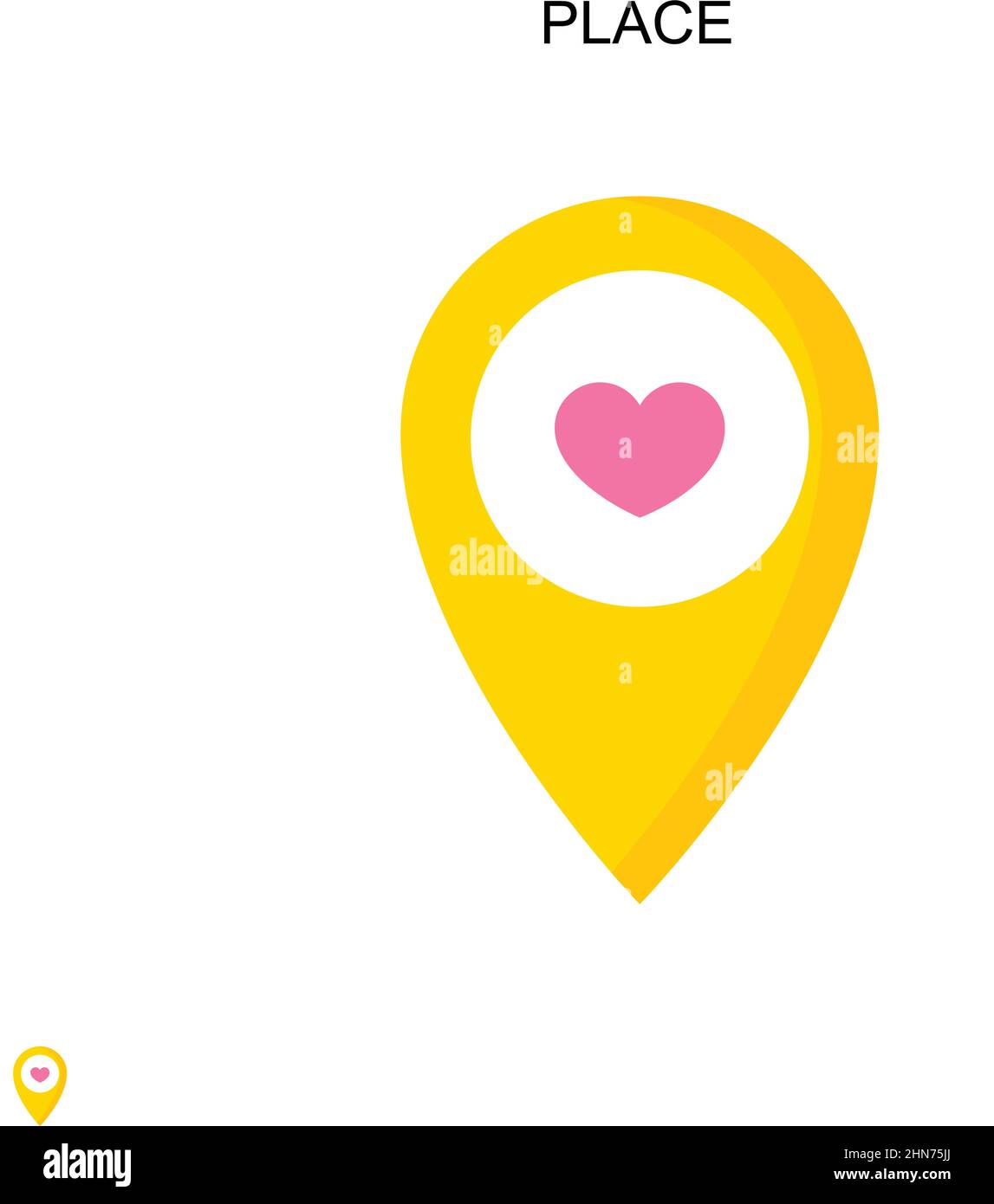 Place Simple vector icon. Illustration symbol design template for web mobile UI element. Stock Vector