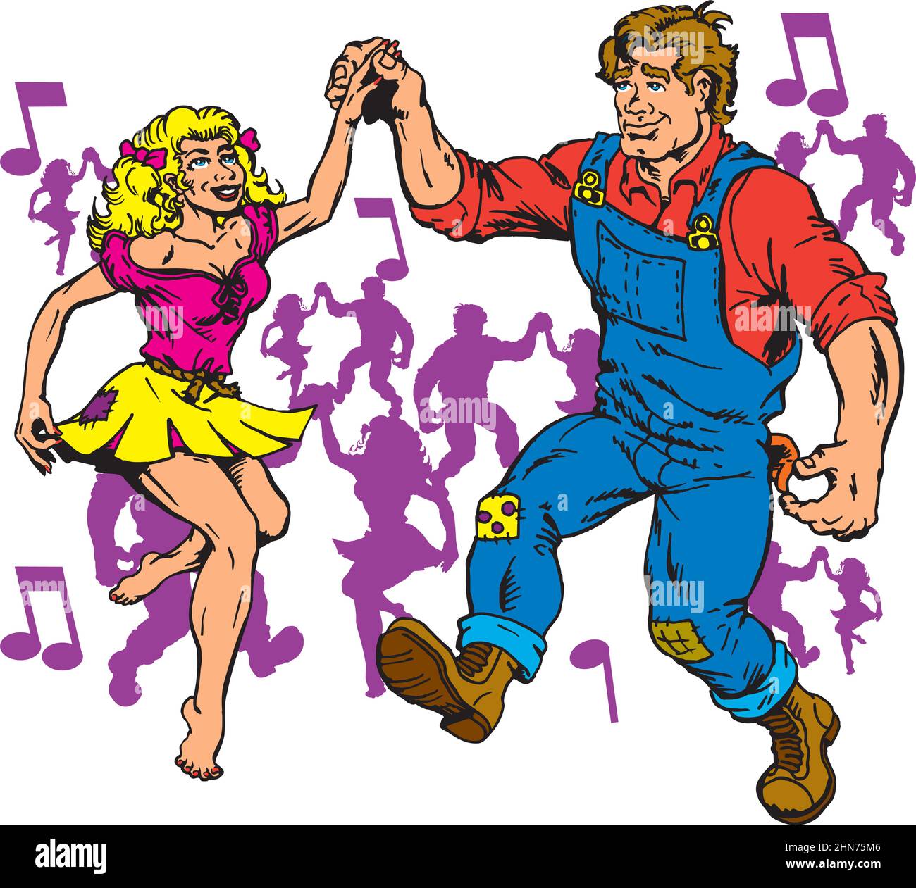 Square Dance Vector Illustration Stock Vector Image & Art Alamy