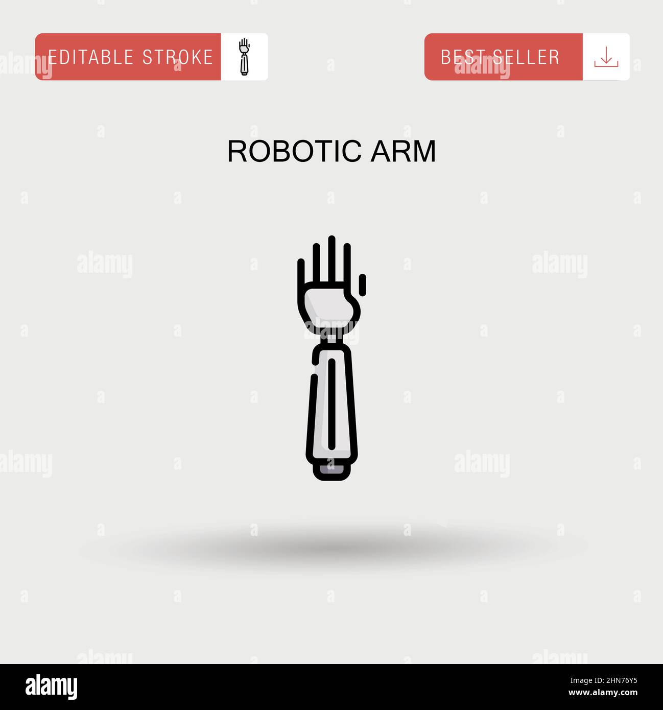 Robotic arm Simple vector icon. Stock Vector