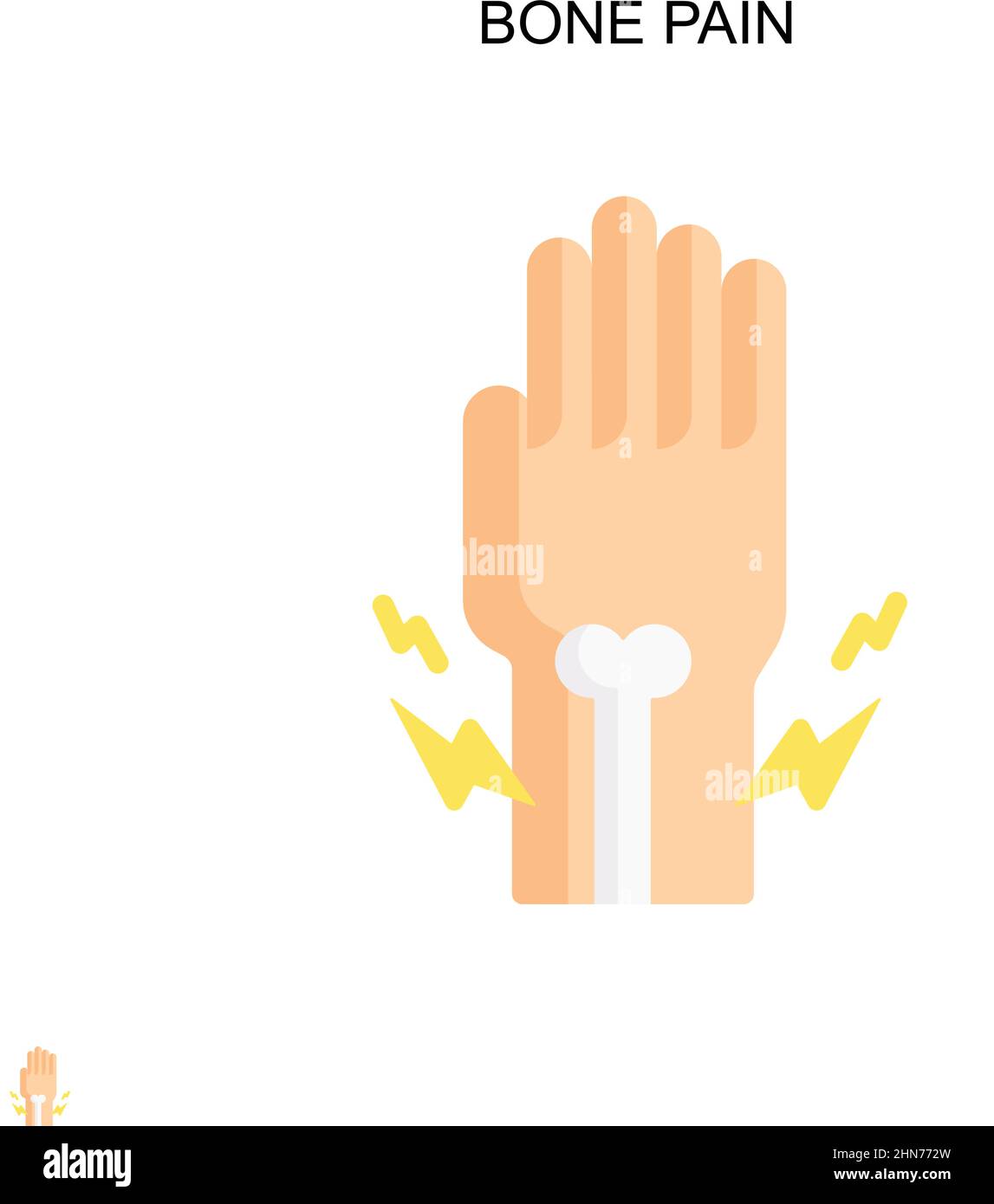 Bone pain Simple vector icon. Illustration symbol design template for web mobile UI element. Stock Vector