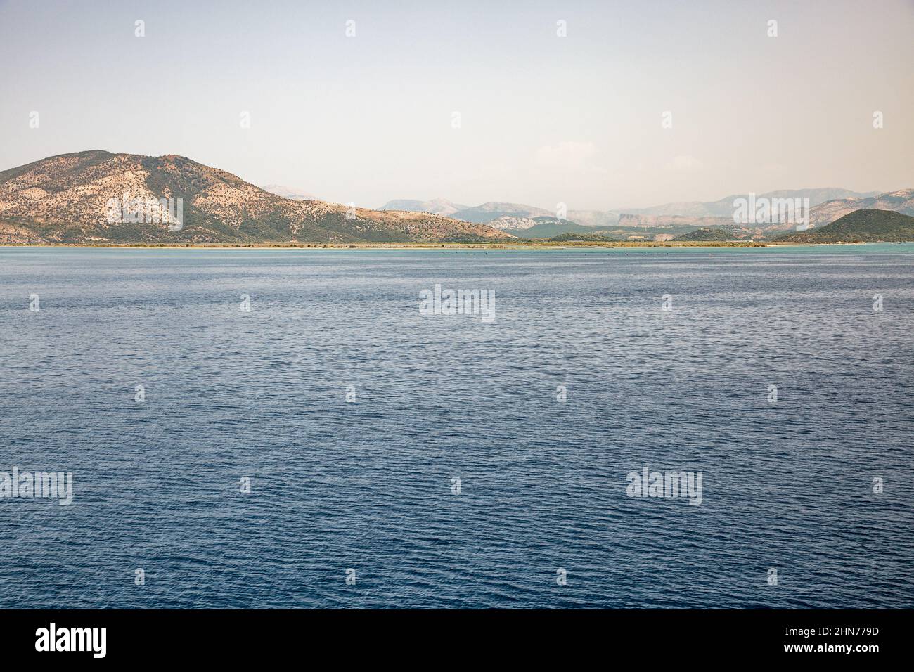 Thyami and Kalama river delta in Greece close to Igoumenitsa. Stock Photo