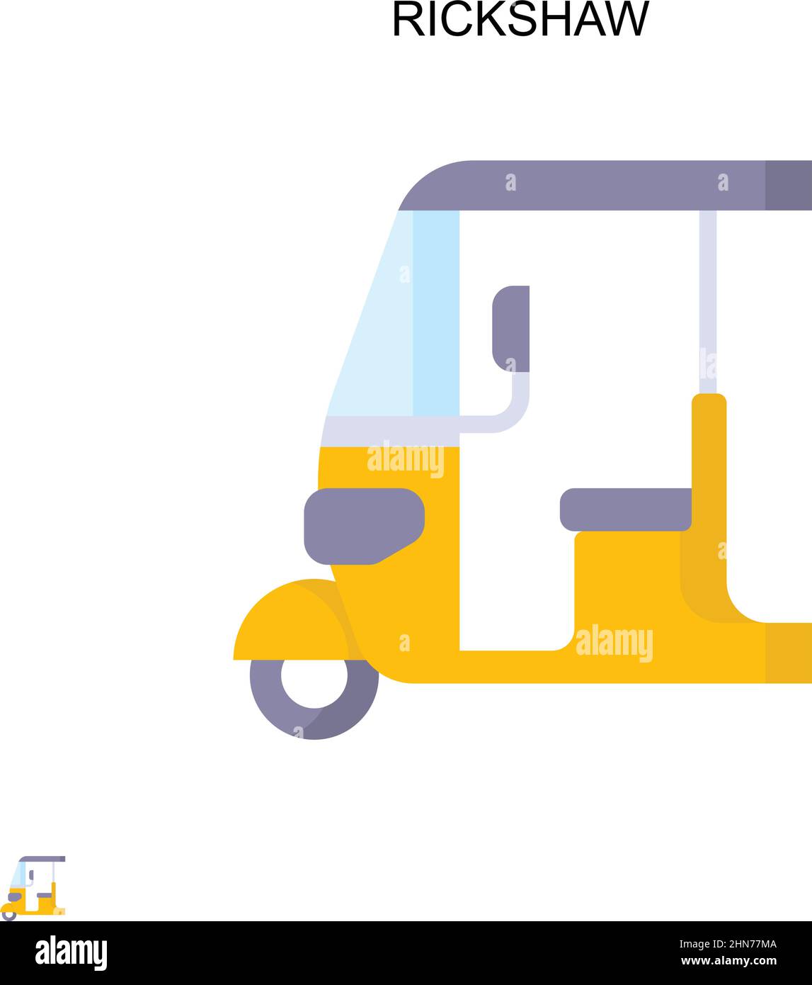 Rickshaw Simple vector icon. Illustration symbol design template for web mobile UI element. Stock Vector
