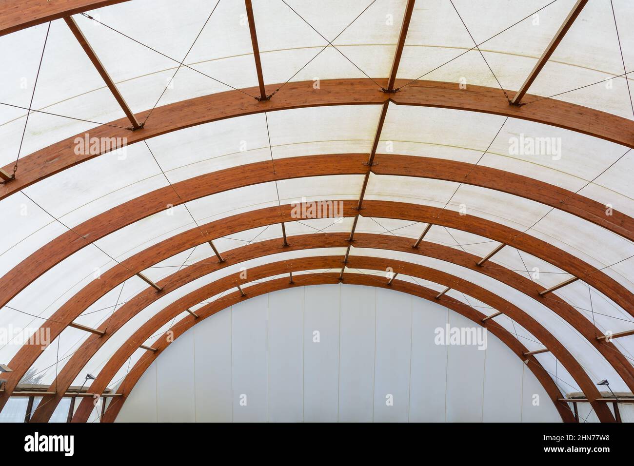 Roof Dome construction, canvas and metal sheet for event Stock Photo