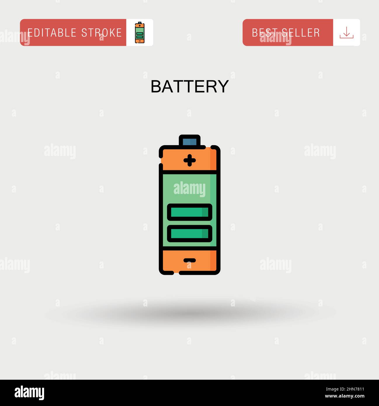 Battery Simple vector icon. Stock Vector