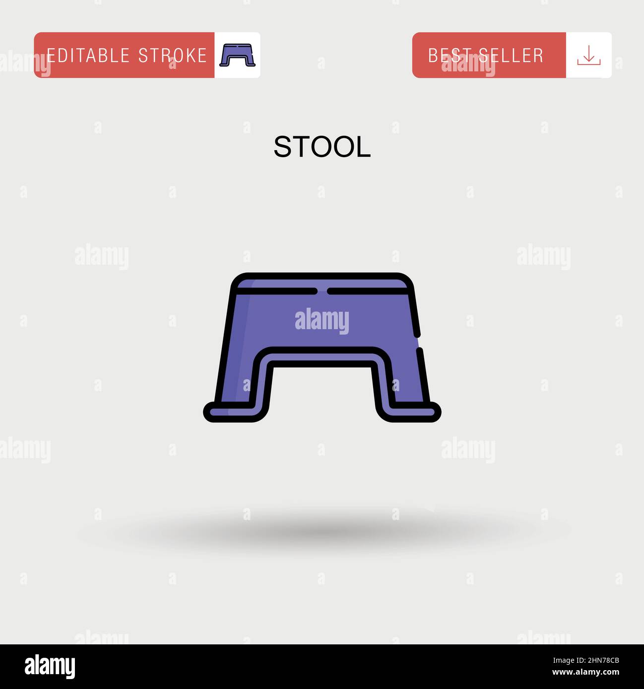 Stool Simple vector icon. Stock Vector