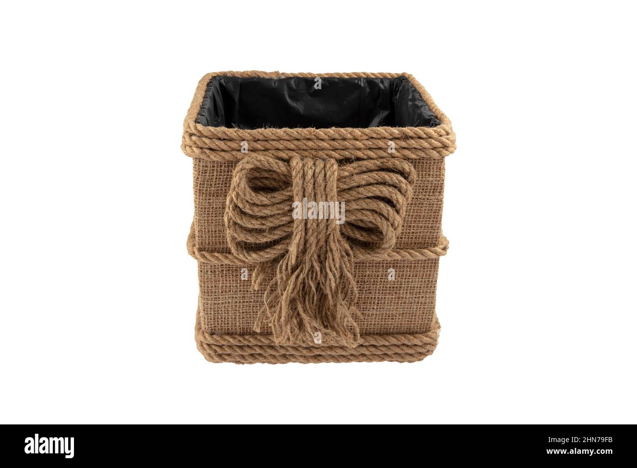 linen yarn box. Jute Rope Bag, Basket, Natural Jute Twine Bag, Baskets