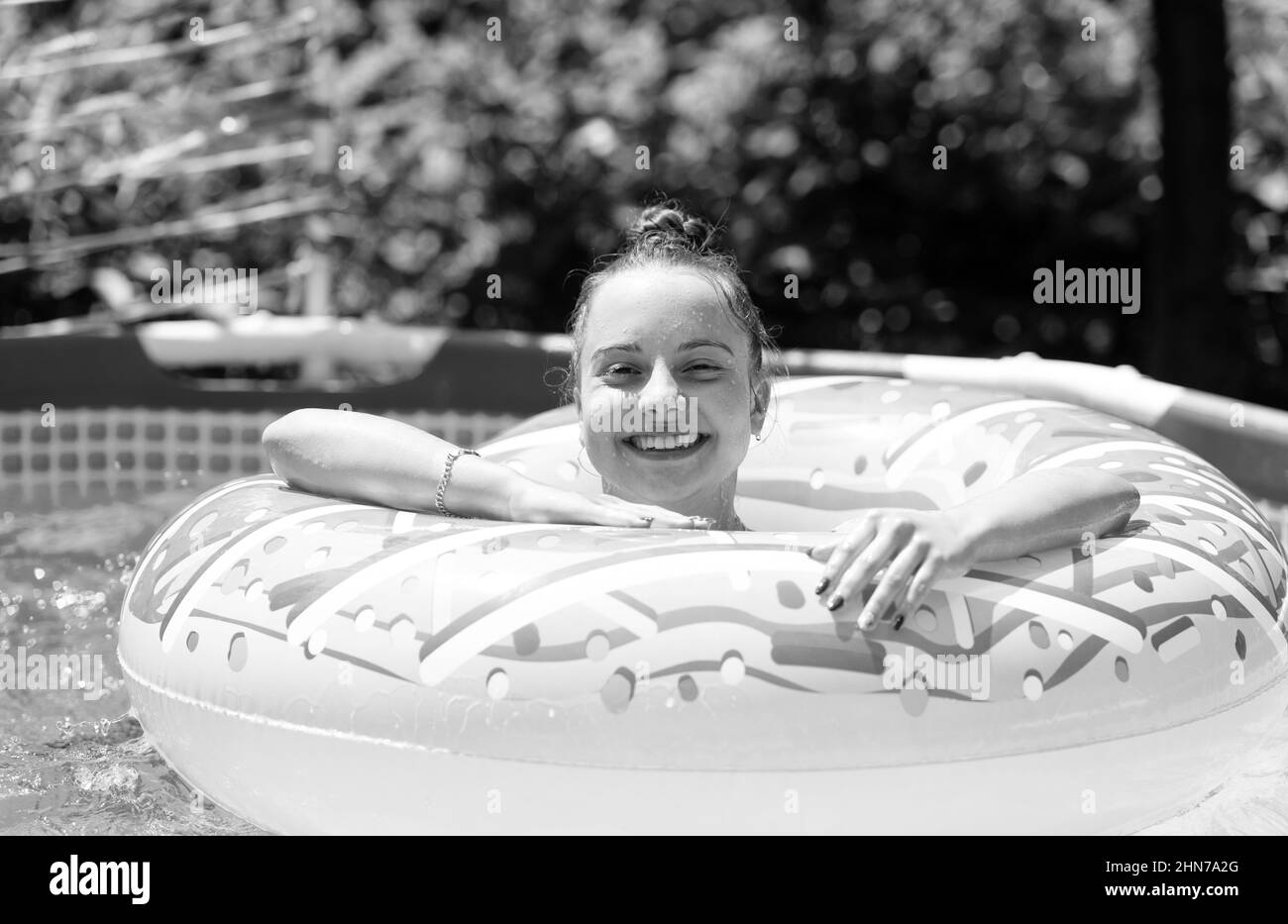 Child kid girl swim swimming Black and White Stock Photos & Images - Alamy
