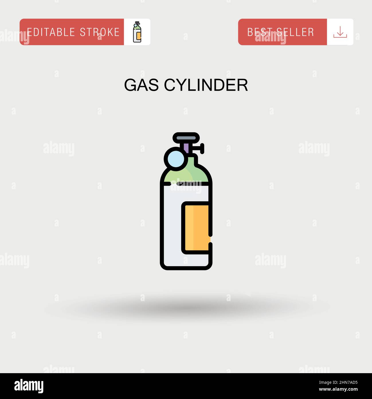 Gas cylinder Simple vector icon. Stock Vector