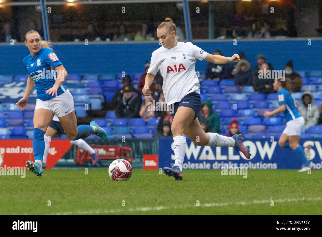 Molly Bartrip of Tottenham Hotspur advancing forward with the ball out of defence Stock Photo