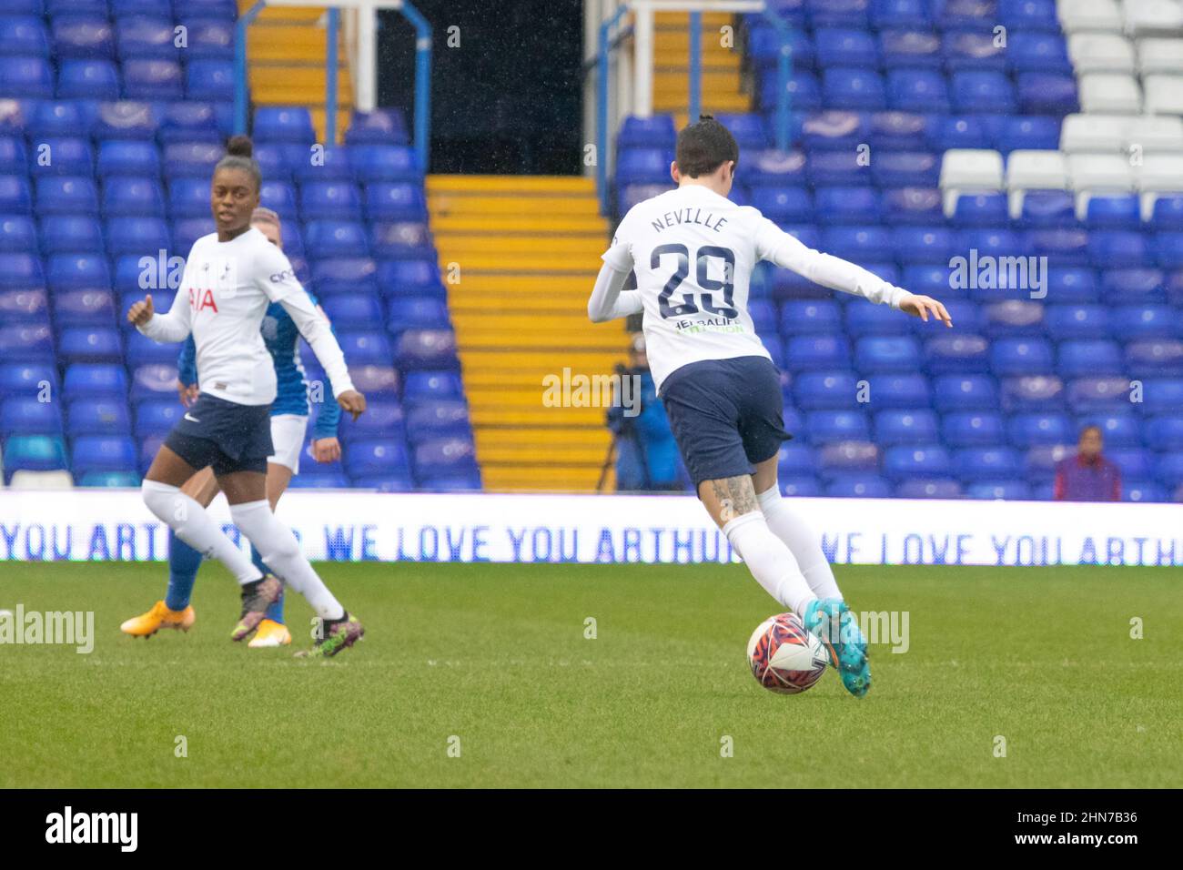 Ashleigh Neville of Tottenham Hotspur advancing down the left wing with the ball Stock Photo