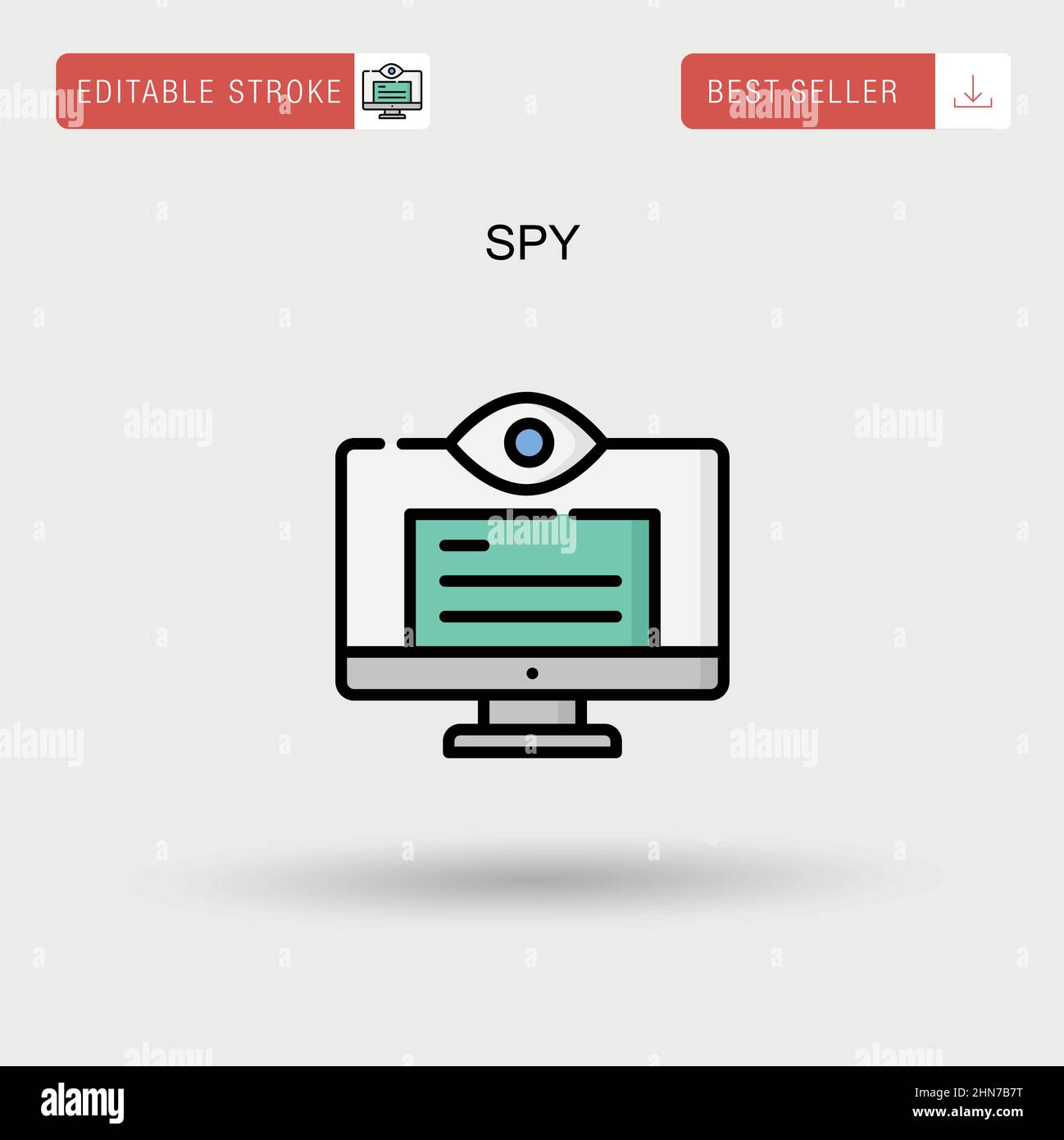 Spy Simple vector icon. Stock Vector