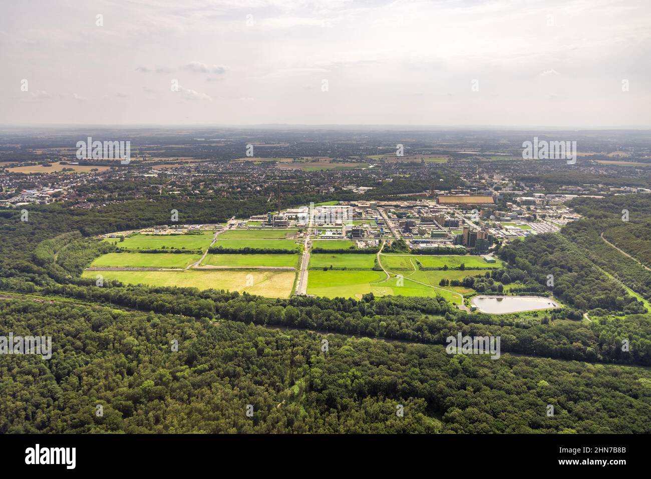 Luftbild, Gelände Bayer AG Chemiewerk in Bergkamen, Ruhrgebiet, Nordrhein-Westfalen, Deutschland Stock Photo
