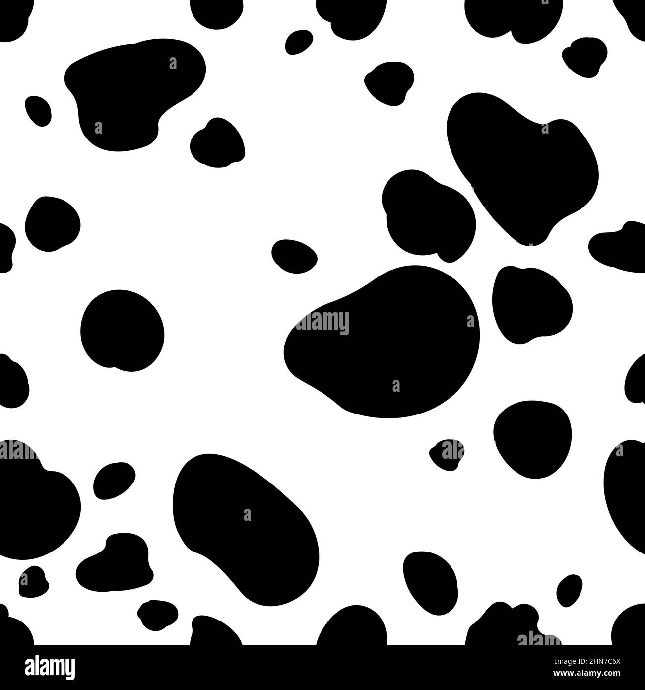 Dalmatian fur texture. Vector illustration. Seamless pattern. Stock Vector
