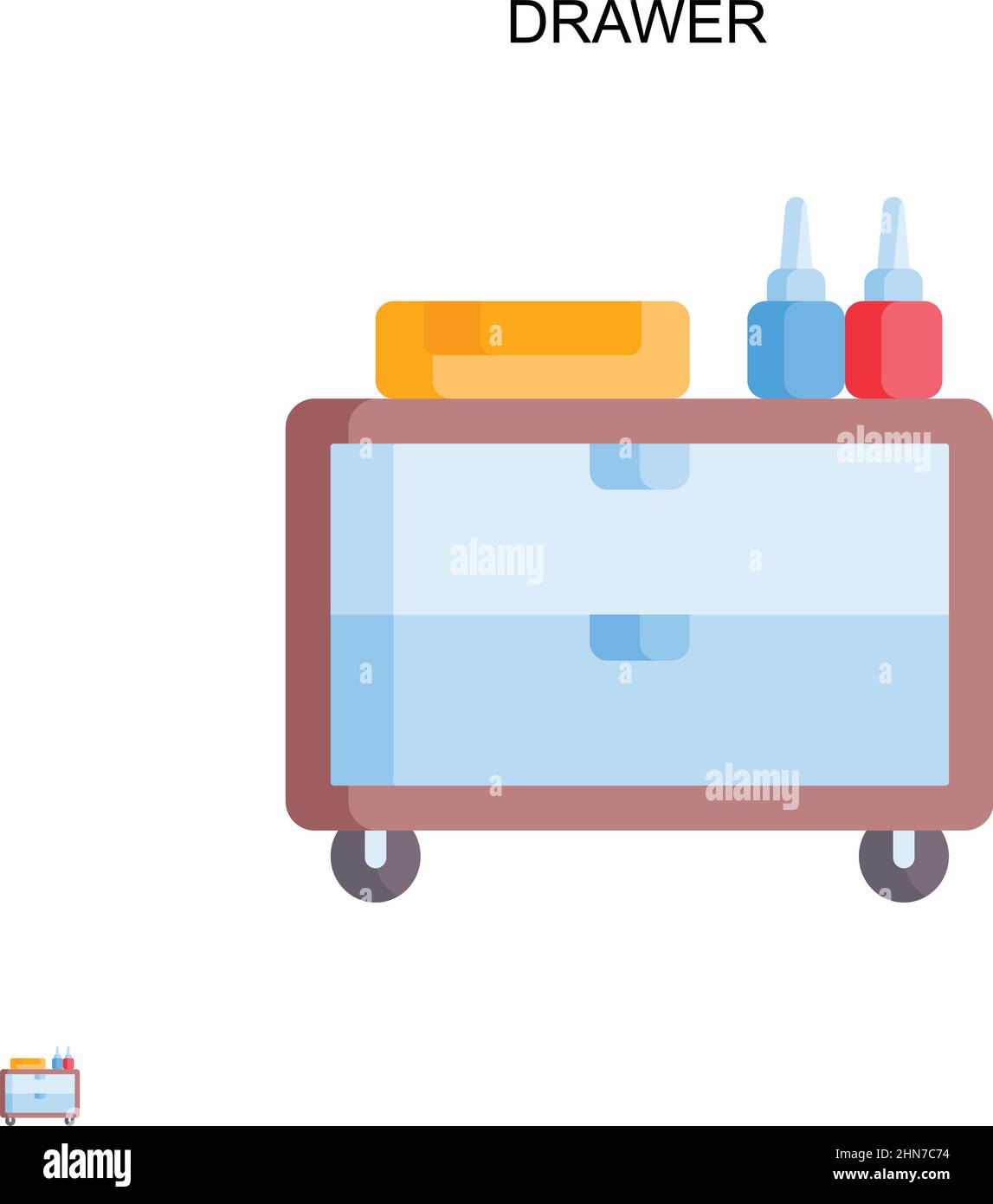 Drawer Simple vector icon. Illustration symbol design template for web mobile UI element. Stock Vector