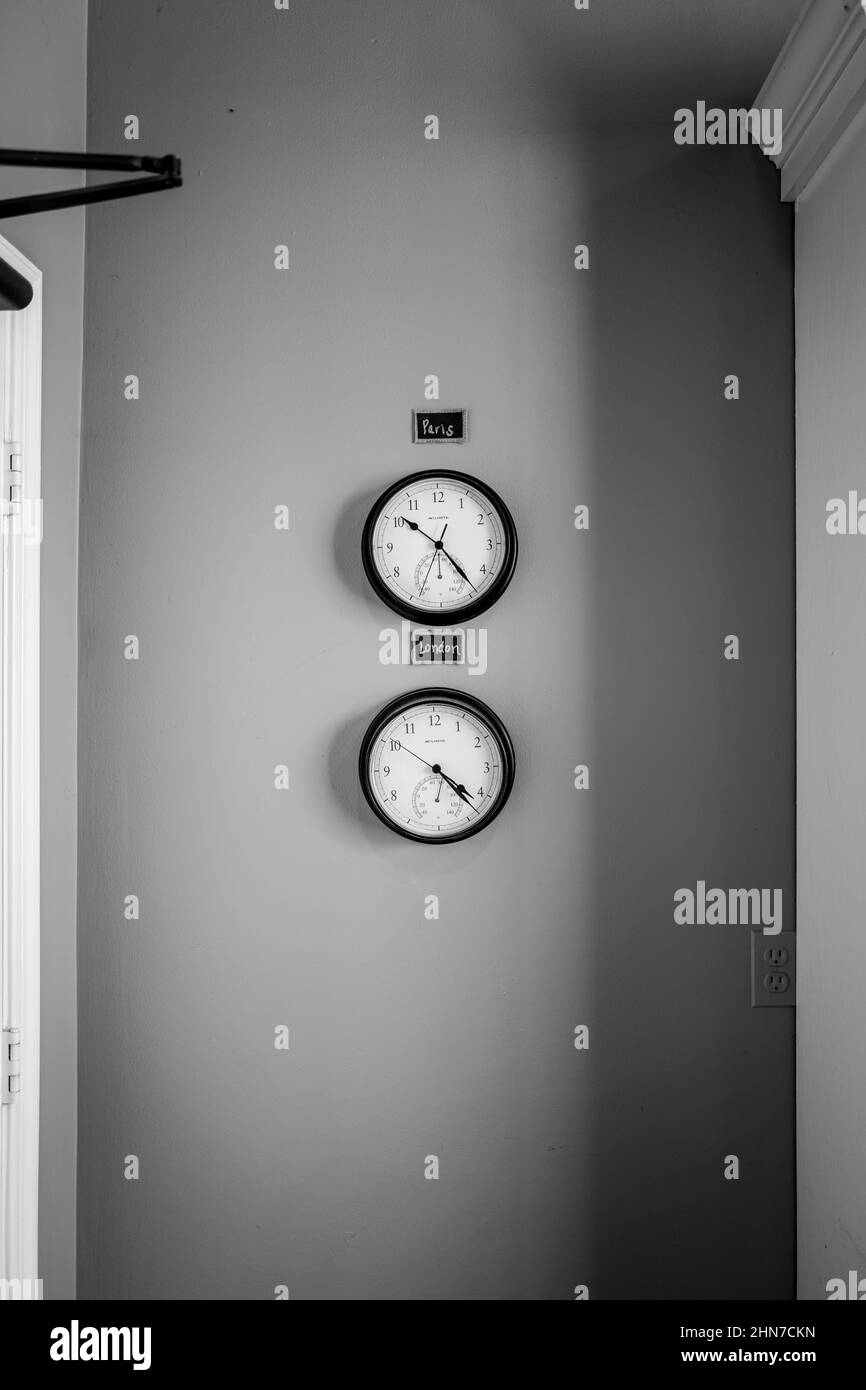 World clock on the wall Stock Photo Alamy