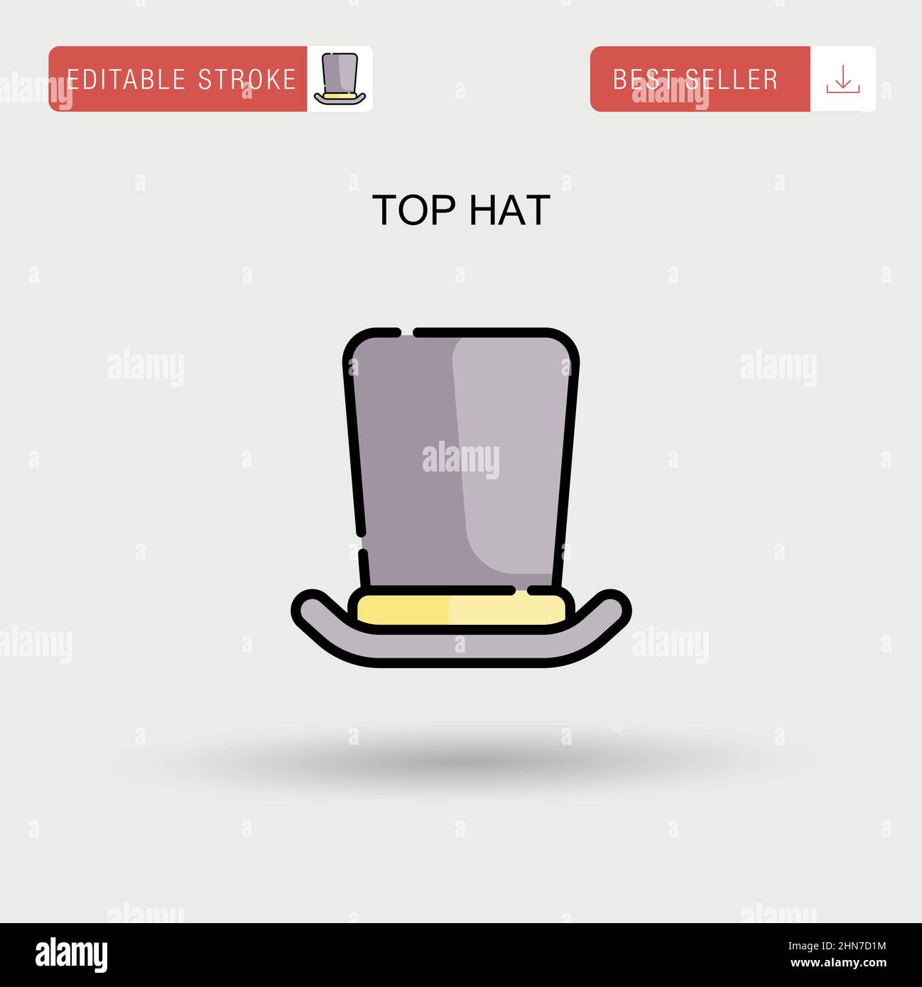 Top hat Simple vector icon. Stock Vector