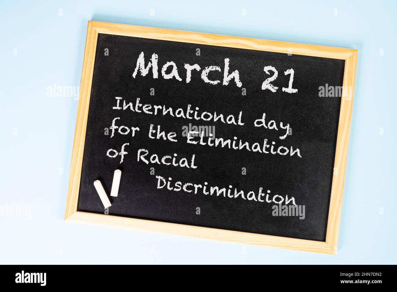 the concept celebrating the International Day for the Elimination of Racial Discriminations  the March 21. Stock Photo