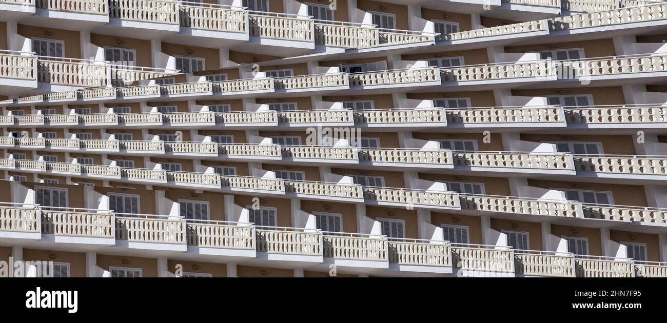Facade of an architectural building with balconies Stock Photo - Alamy