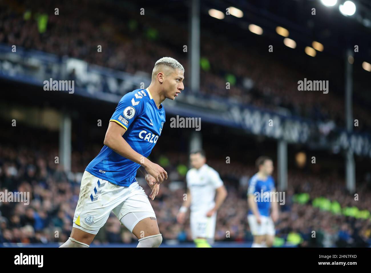 LIVERPOOL, UK. FEB 12TH Richarlison of Everton during the Premier League match between Everton and Leeds United at Goodison Park, Liverpool, on Saturday 12th February 2022. (Credit: Pat Scaasi | MI News) Credit: MI News & Sport /Alamy Live News Stock Photo