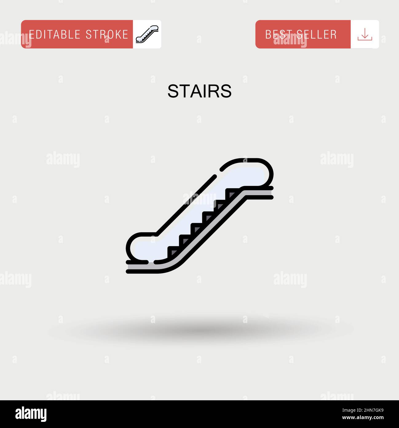 Stairs Simple vector icon. Stock Vector
