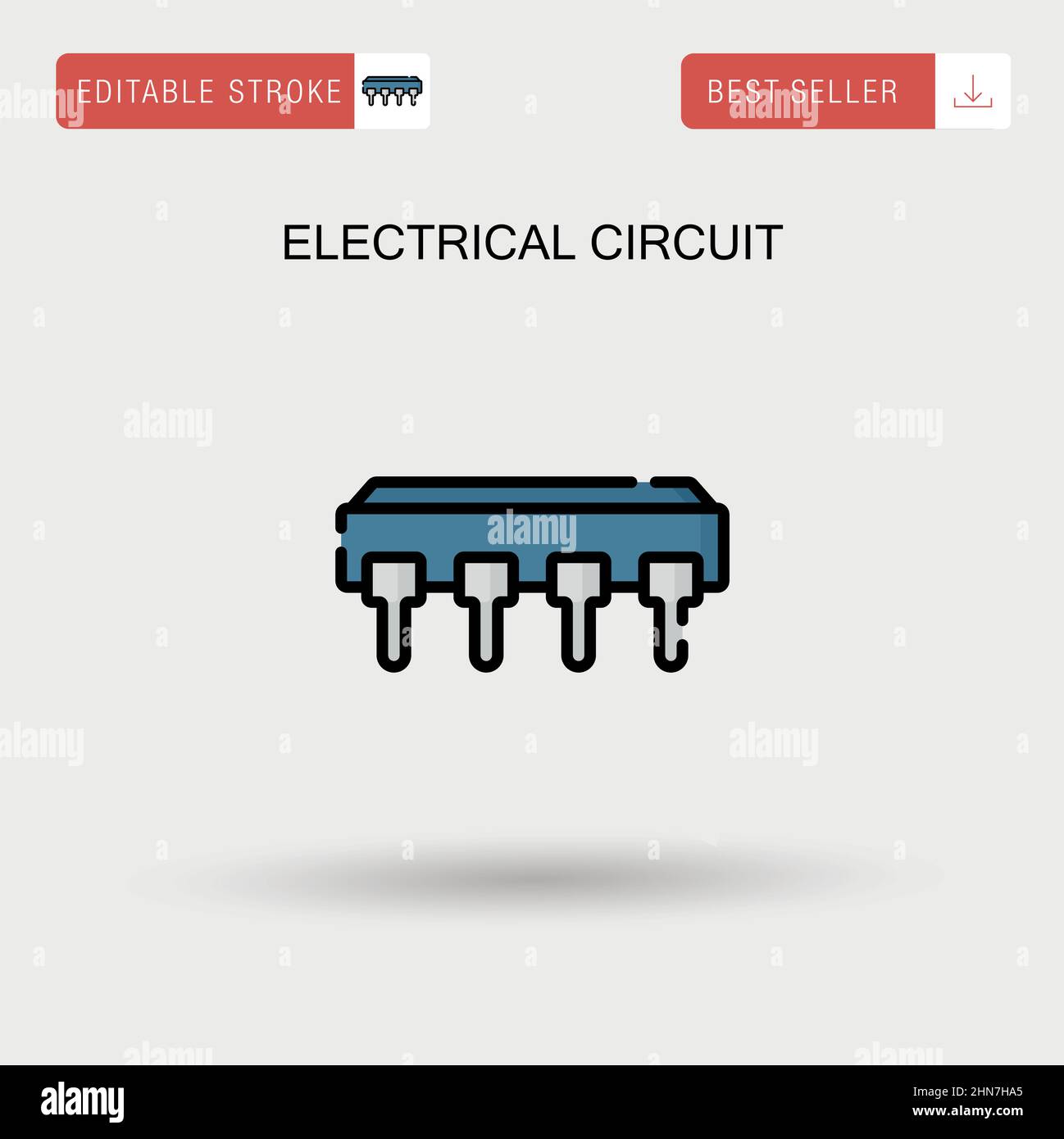 Electrical circuit Simple vector icon. Stock Vector