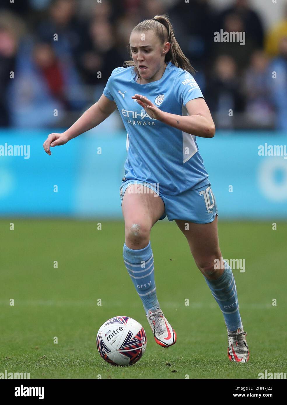 Manchester, England, 13th February 2022.   Georgia Stanway of Manchester City during the The FA Women's Super League match at the Academy Stadium, Manchester. Picture credit should read: Isaac Parkin / Sportimage Stock Photo