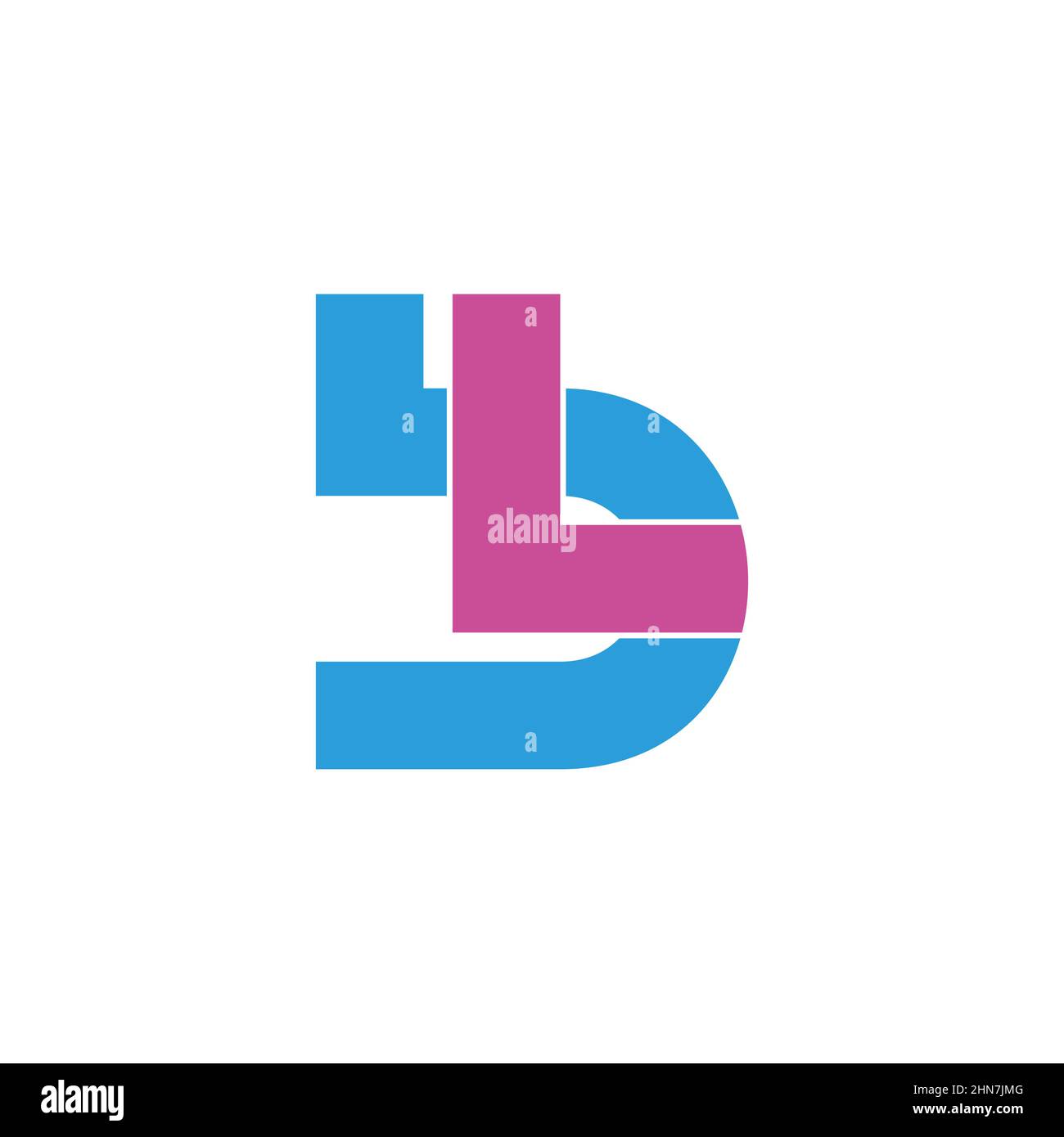 letter bl simple linked geometric colors logo vector Stock Vector