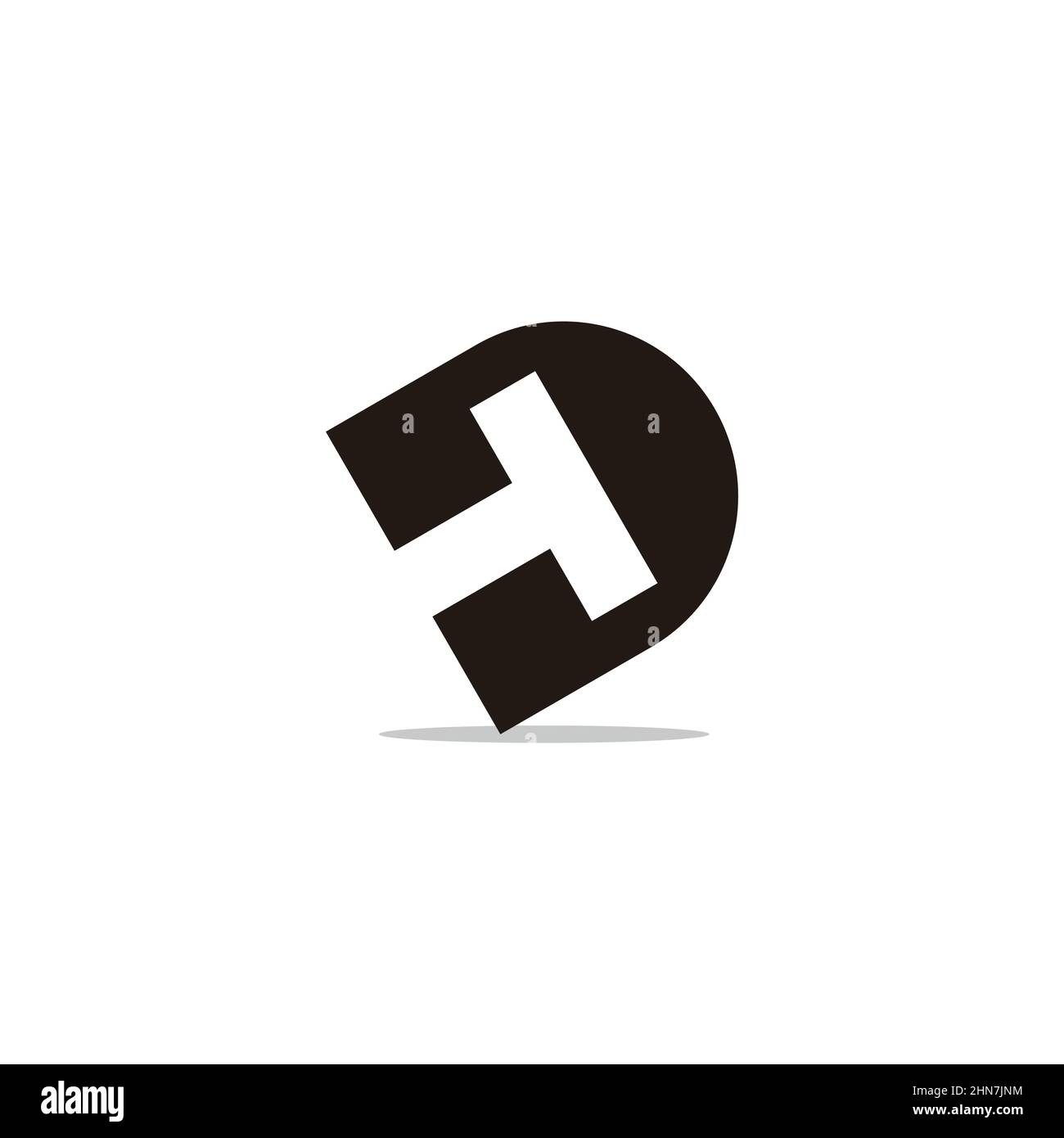 letter dt simple geometric flat logo vector Stock Vector