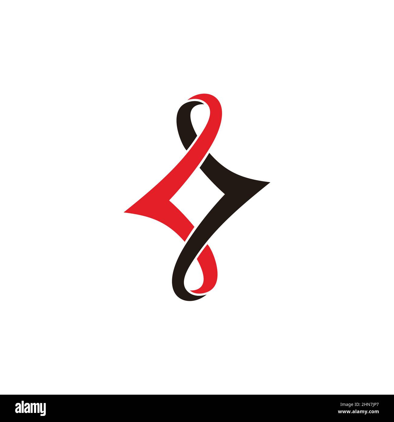 linked arrows 3d ribbon curves logo vector Stock Vector