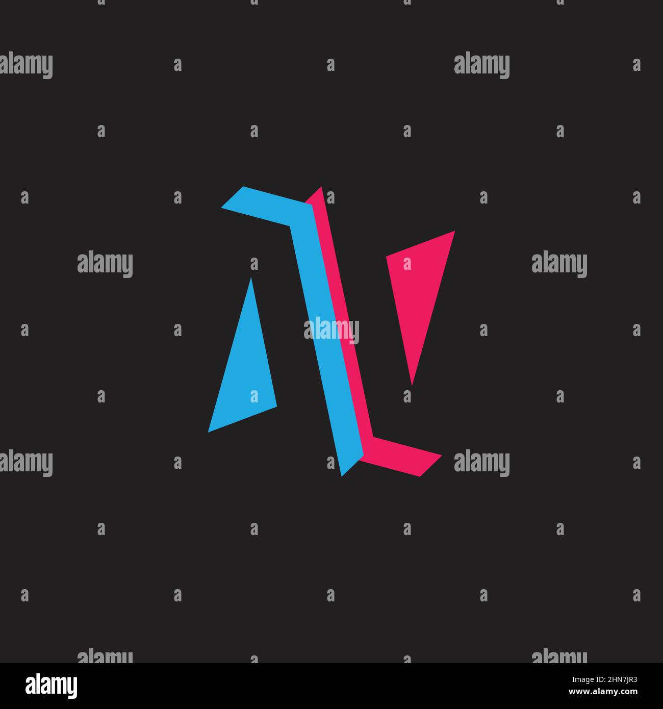 letter av neon shine design geometric logo vector Stock Vector