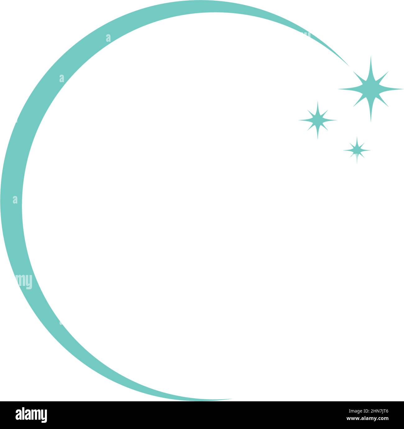 Moon icon logo flat design illustration template Stock Vector