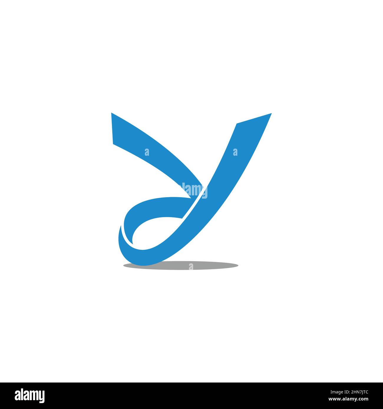 letter yd simple linked ribbon curve logo vector Stock Vector