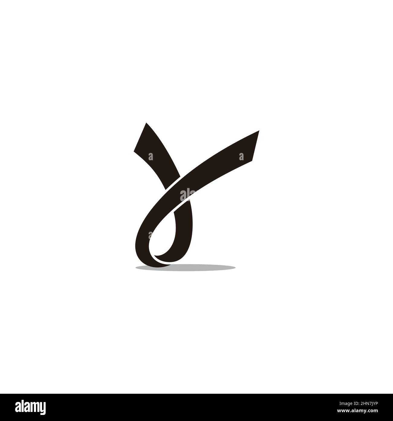 letter y 3d ribbon flat geometric logo vector Stock Vector