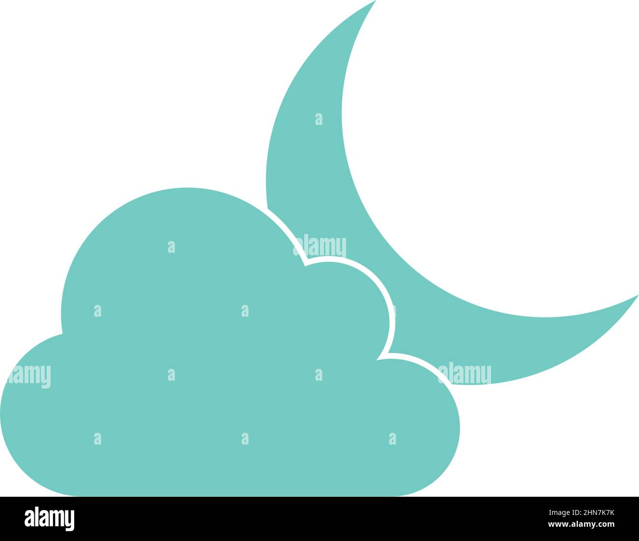 Moon icon logo flat design illustration template Stock Vector