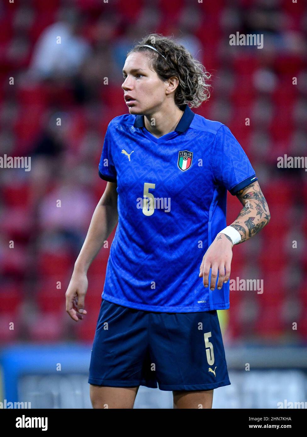 Trieste, Italy. 17th Sep, 2021. Elena Linari (Italy) during Women s World Cup 2023 Qualifiers - Italy vs Moldova (archive portraits), FIFA World Cup in Trieste, Italy, September 17 2021 Credit: Independent Photo Agency/Alamy Live News Stock Photo
