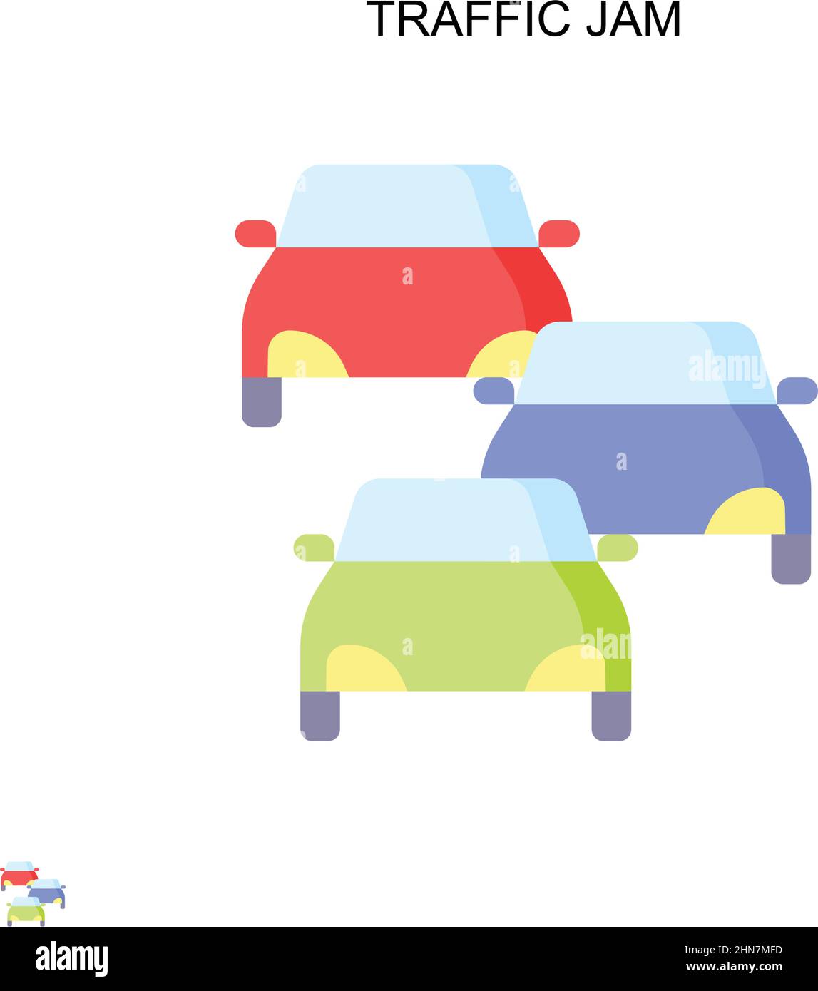 Traffic jam Simple vector icon. Illustration symbol design template for web mobile UI element. Stock Vector