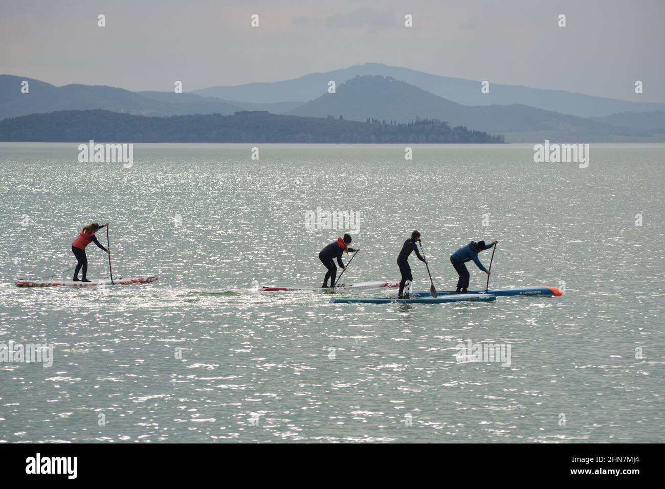 surf board on lake