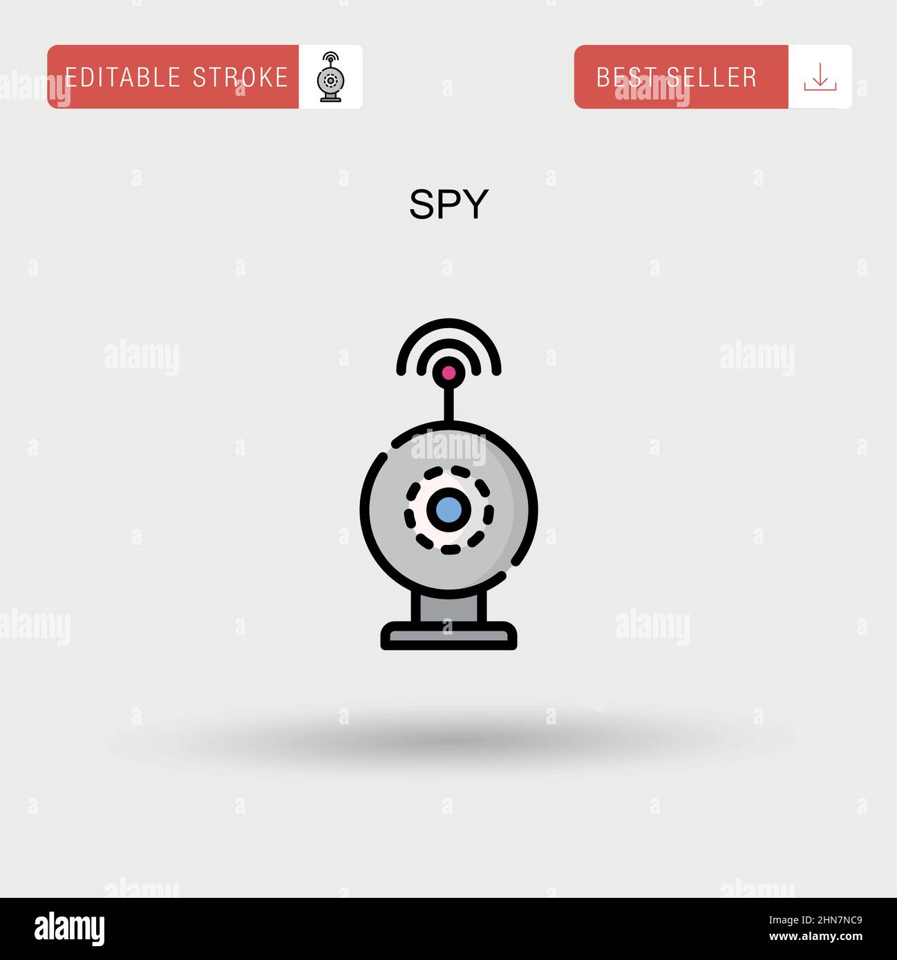 Spy Simple vector icon. Stock Vector