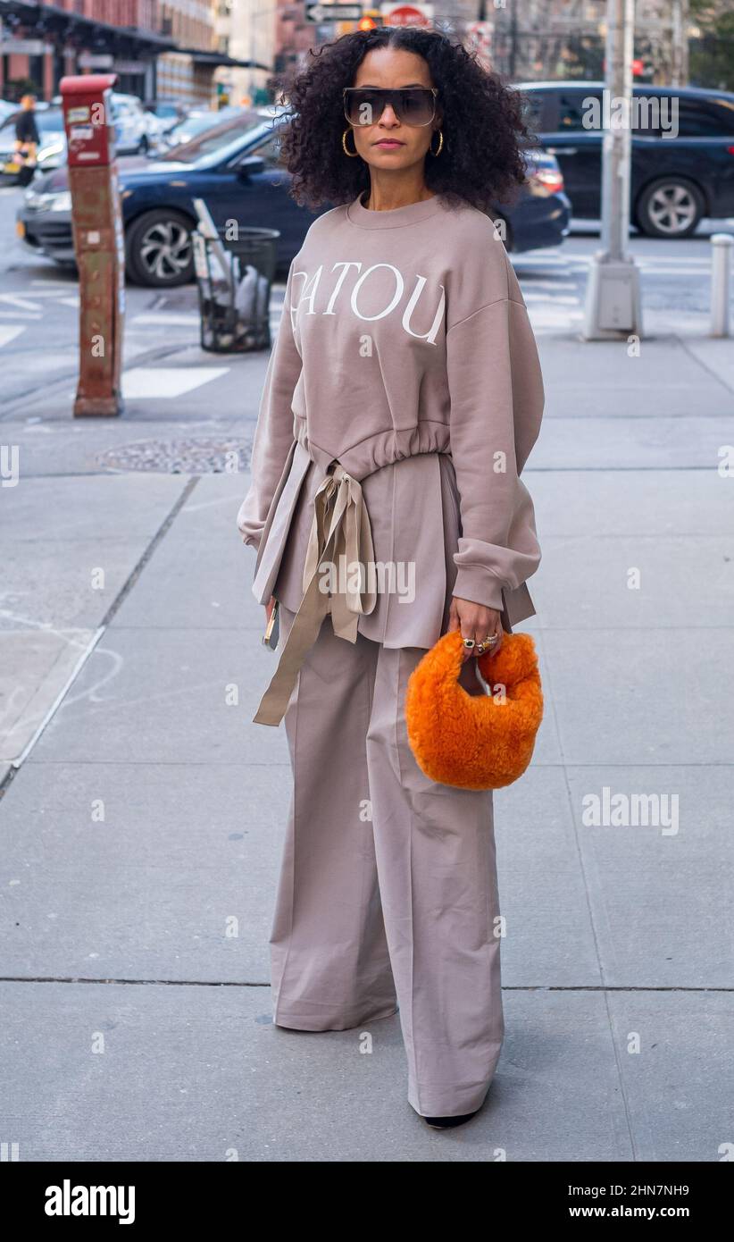 New York, New York, USA. 14th Feb, 2022. SAI DE SILVA poses for photos