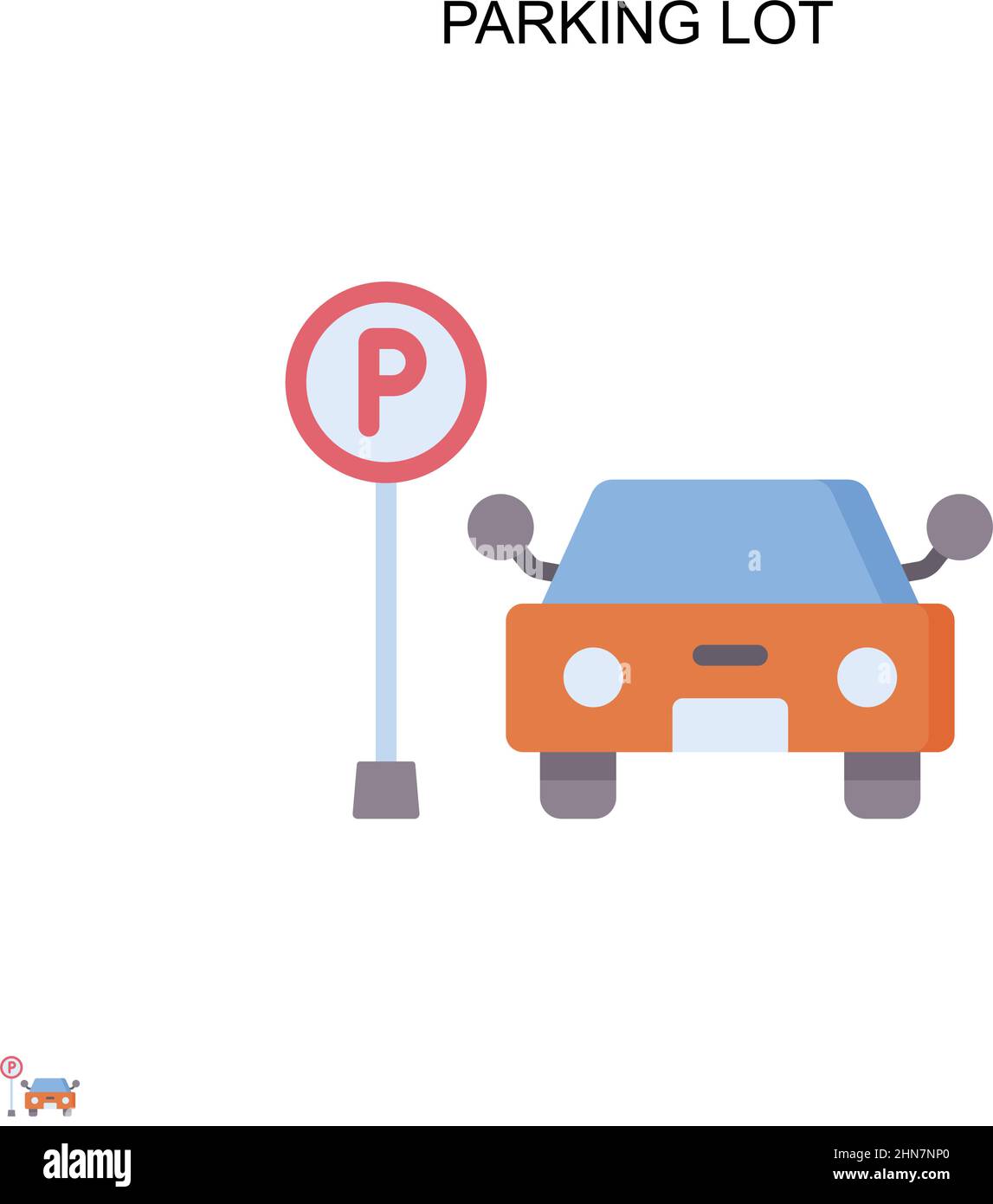 Parking lot Simple vector icon. Illustration symbol design template for web mobile UI element. Stock Vector