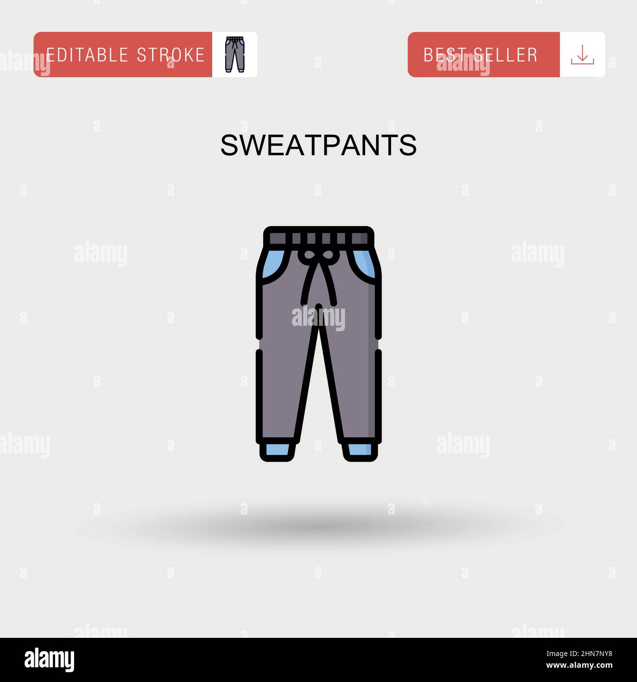 Sweatpants Simple vector icon. Stock Vector