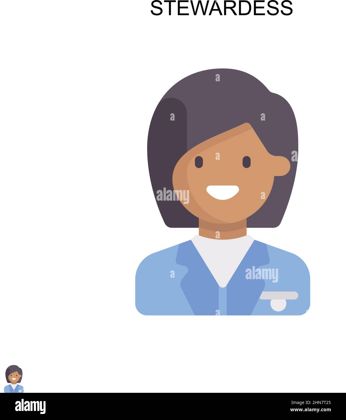 Stewardess Simple vector icon. Illustration symbol design template for web mobile UI element. Stock Vector