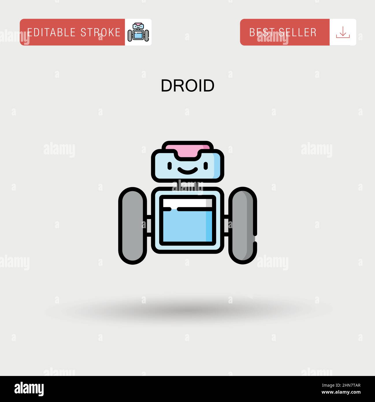 Droid Simple vector icon. Stock Vector