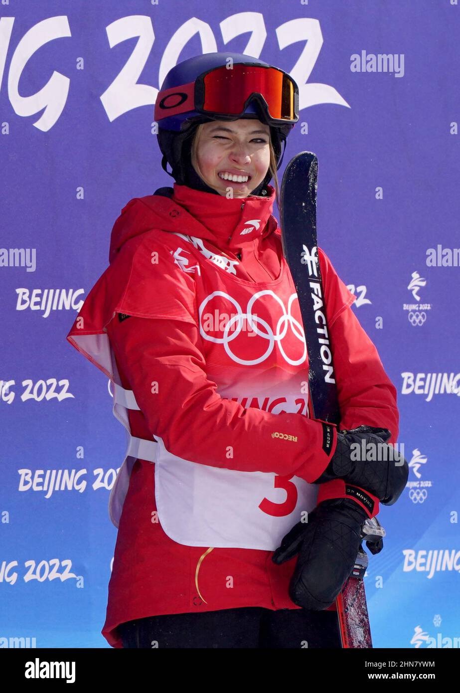 China's Eileen Gu after the final run in the Women's Slopestyle Final ...