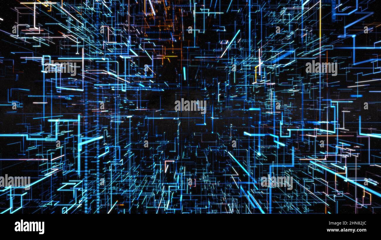 Abstract glowing structure of lines Stock Photo - Alamy