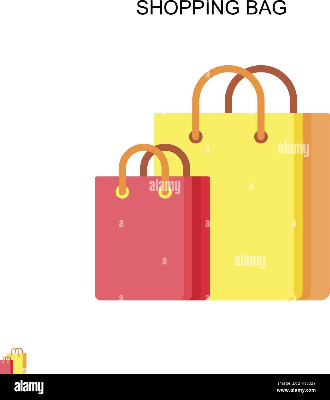 Shopping bag Simple vector icon. Illustration symbol design template for web mobile UI element. Stock Vector