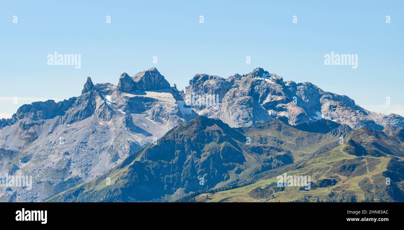 View of the mountains of Vorarlberg Stock Photo